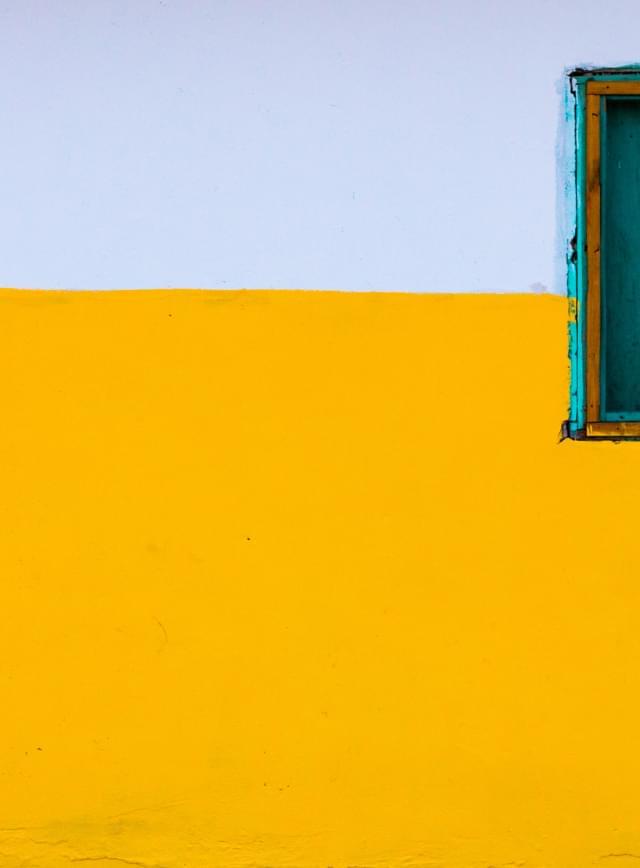 White and yellow wall